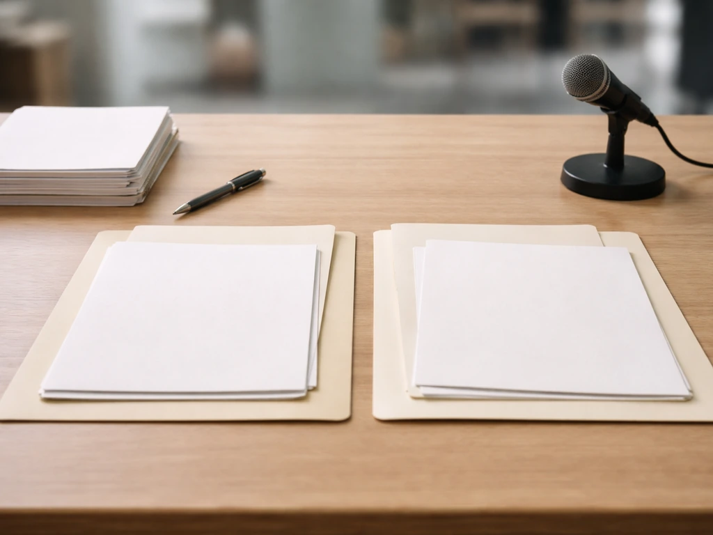 Minimal desk setup with documents and a pen, symbolizing side-by-side income source comparisons.
